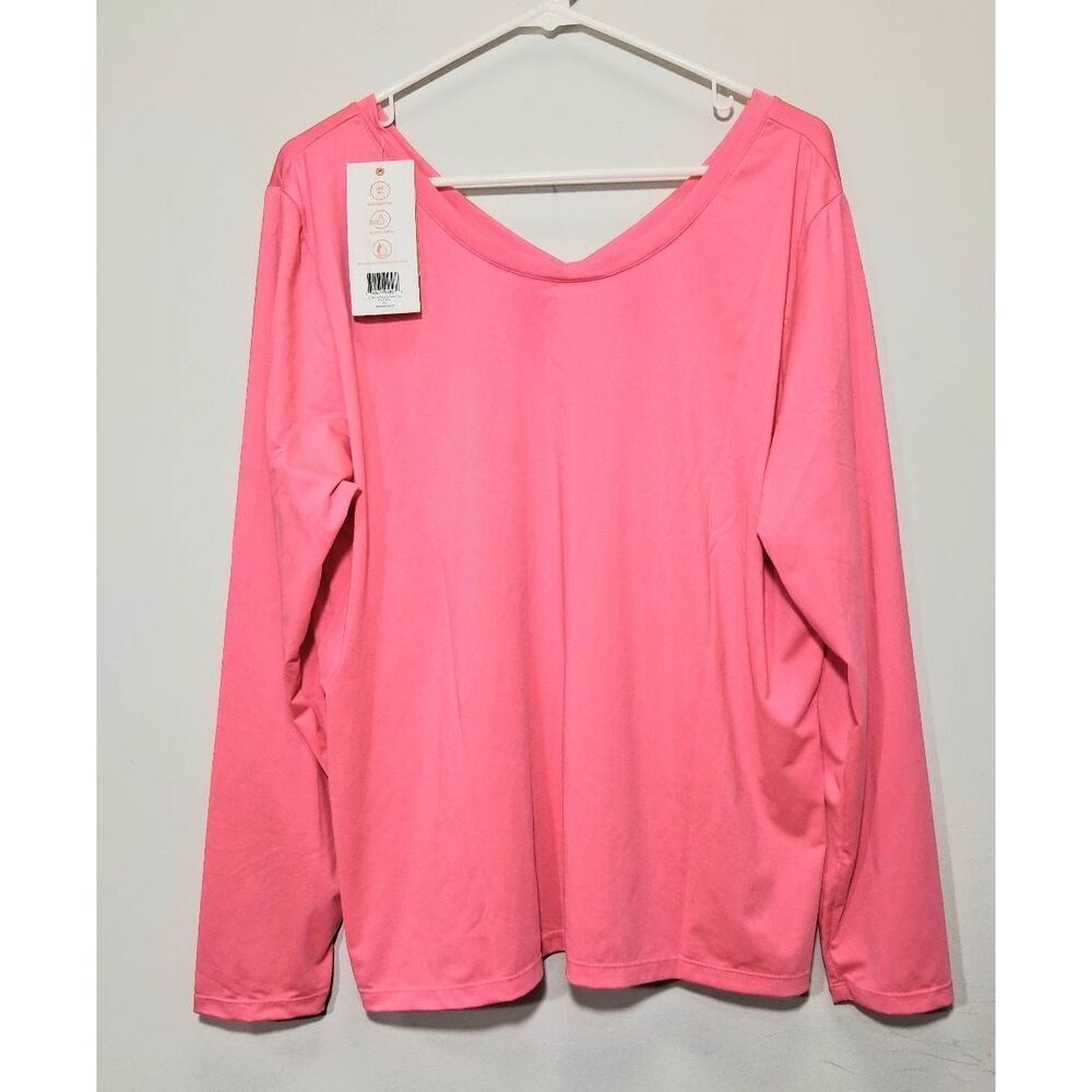 Uv skinz womens xl upf 50 pink top sun block shirt